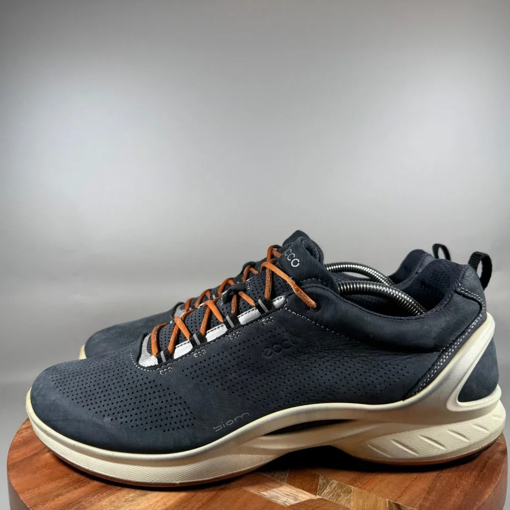 ECCO Biom 2.0 Navy Blue Leather Low Top Sneakers Mens Size 46 US 12-12.5